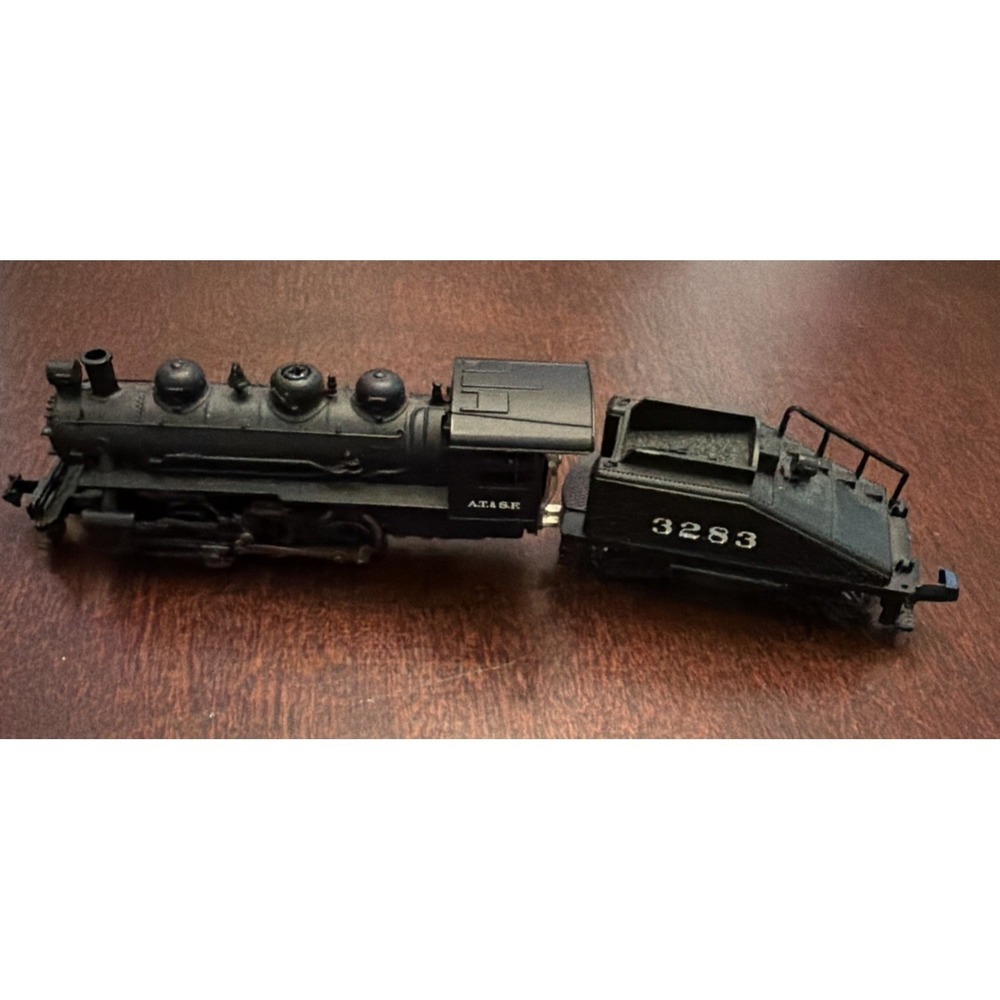 N Gauge Trains - Bachmann - Steam Locomotive and Coal Tender 3283 A.T & S.F
